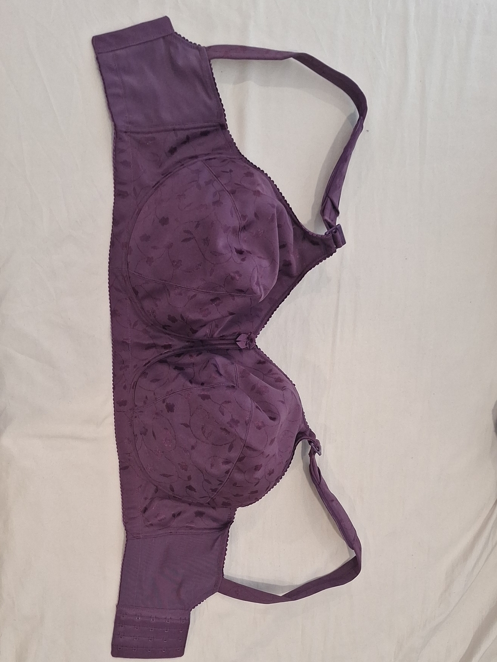 Elila Purple Floral No-wire Full-Coverage Bra